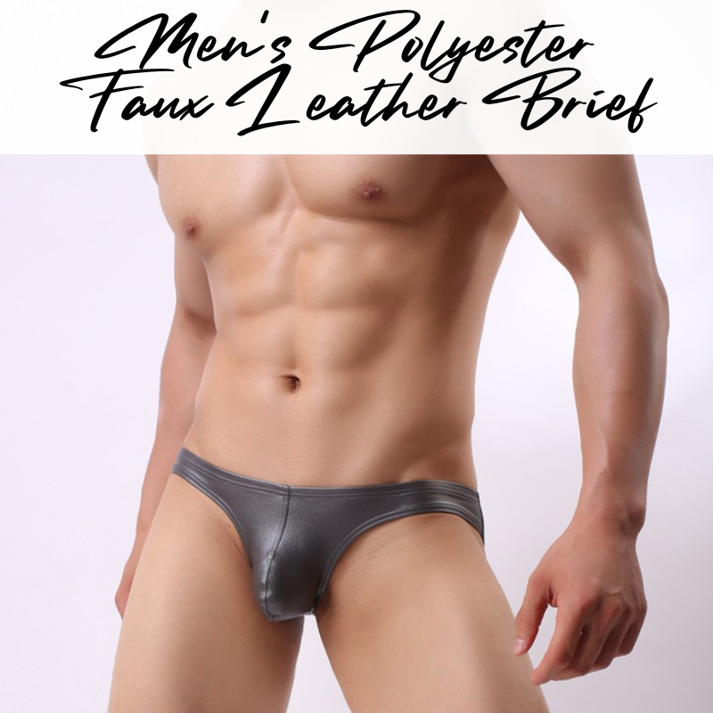 Men's Brief : Polyester Faux Leather Brief (Brave Person BP1162)