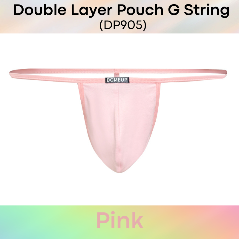 Mens GString: Polyester Double Layer Large Front Pouch GString Underwear (DP905)