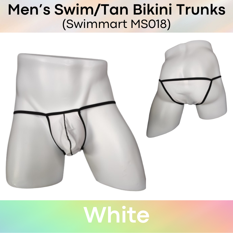 Men's Swimwear : Nylon Bikini String Swim / Tan Swim Trunks (Swimmart MS018)