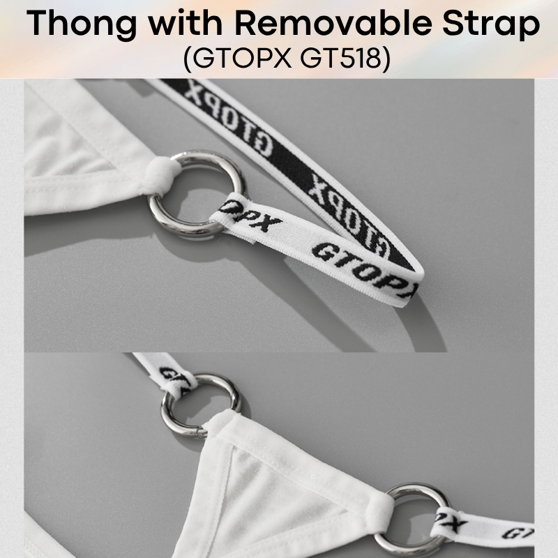 Men's Thong: Viscose Fibre Thong and Removable Suspender Set (GT518/GT519)