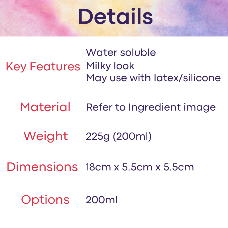 Adult Toy: Water-based Latex-Safe Milky Look Lubricant 200ml (MM00304)