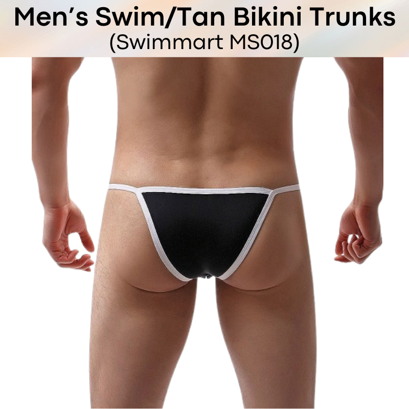 Men's Swimwear : Nylon Bikini String Swim / Tan Swim Trunks (Swimmart MS018)