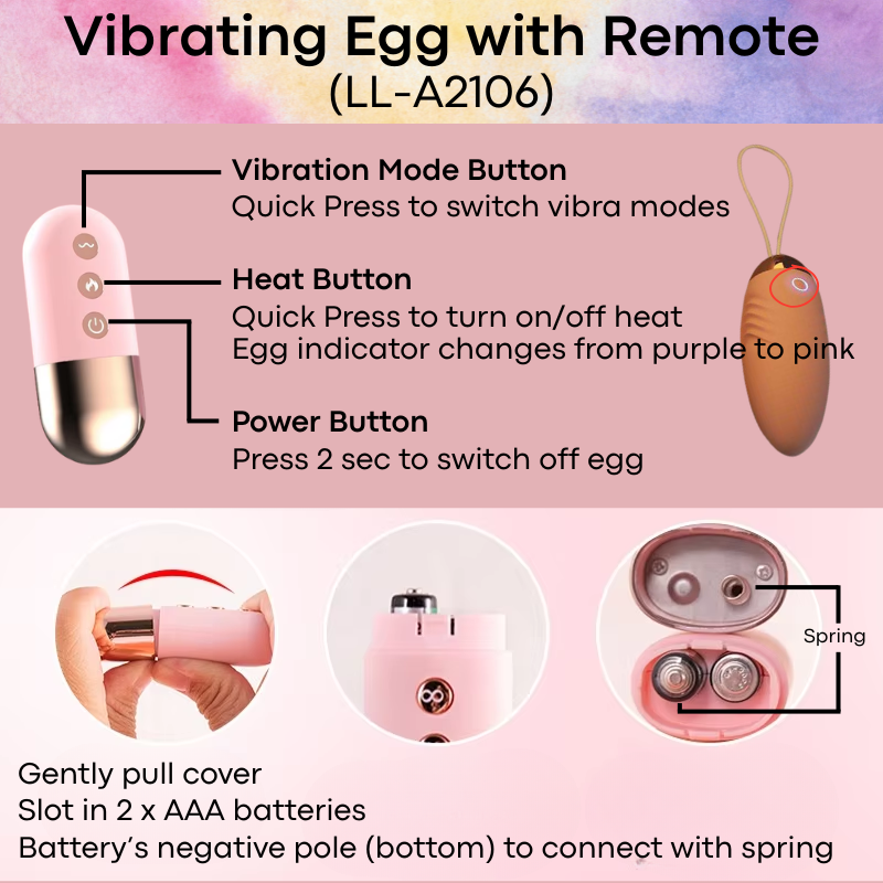 Adult Toy: Vibrating Egg with Heating Feature and 10 Vibration Modes (LL-A2106)