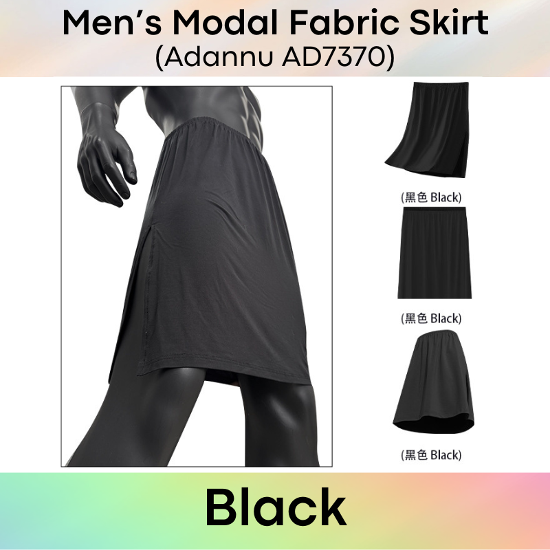 Men's Sleepwear: Modal Fabric Skirt with High Side Slit Opening (AD7370)
