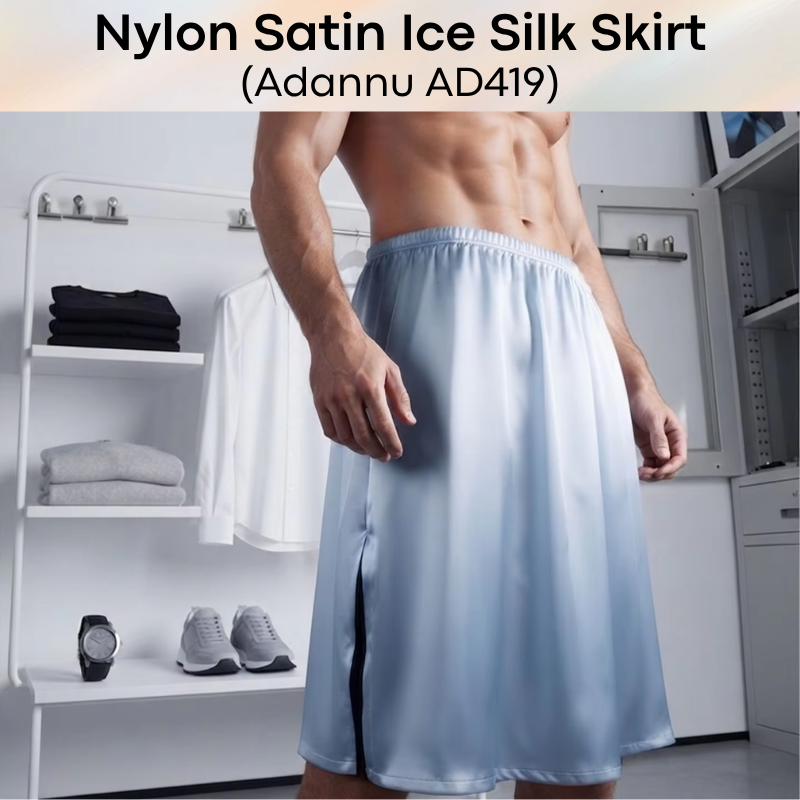 Men's Loungewear: Nylon Satin Ice Silk Home Man Skirt (AD419)