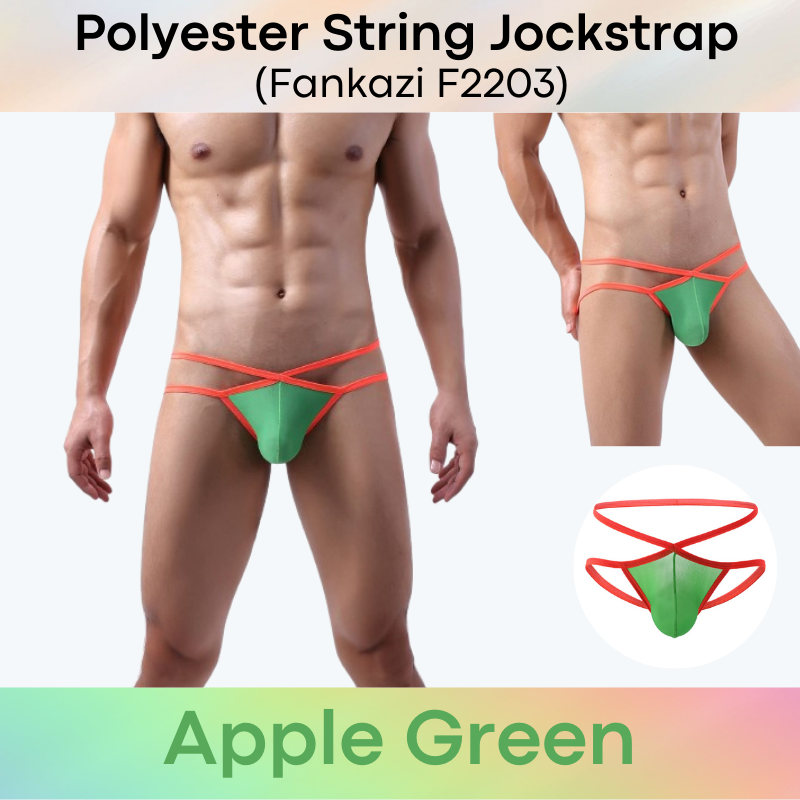 Men's Jockstrap: Polyester String Band Jockstrap with Lined Pouch Jockstrap Underwear (F2203)