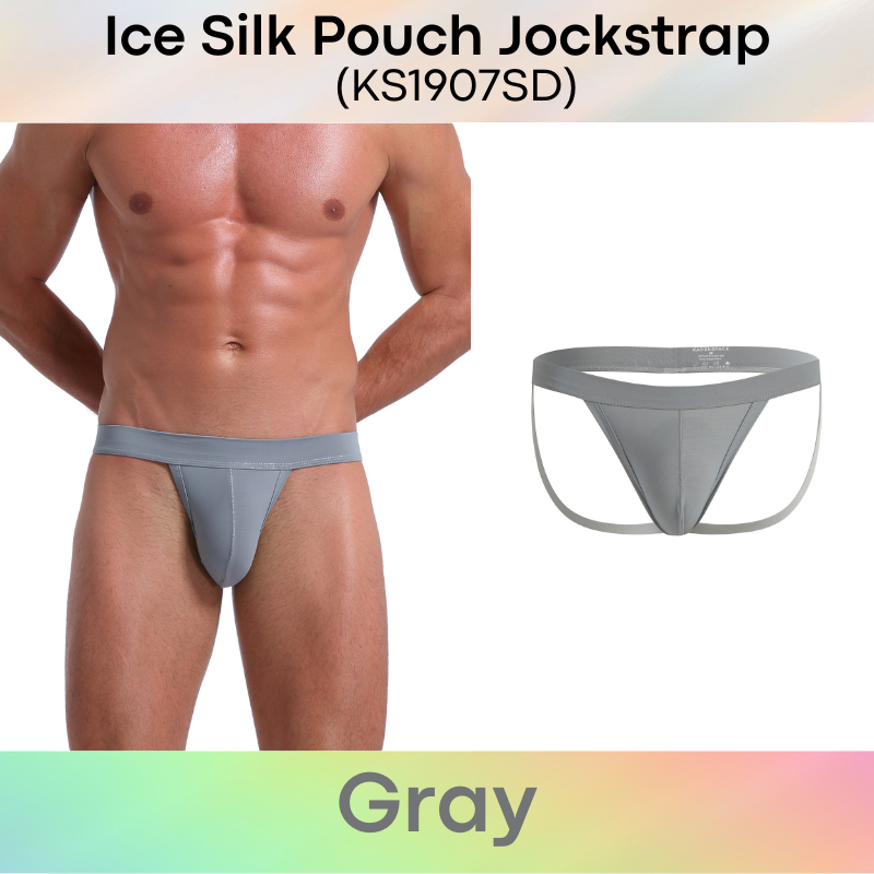 Men's Jockstrap: Polyester Ice Silk Pouch Jockstrap Underwear (KS1907SD)