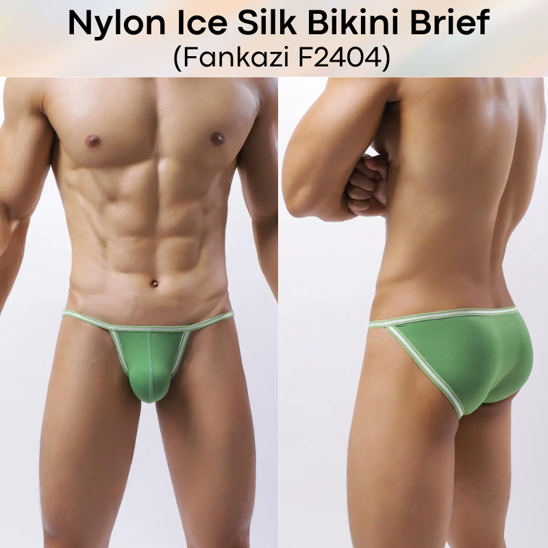 Men's Brief: Nylon Ice Silk Bikini Brief (F2404)