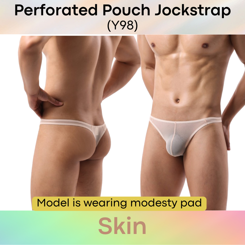 Men's Thong: Polyester Mesh Low Waist Thong (Y98)