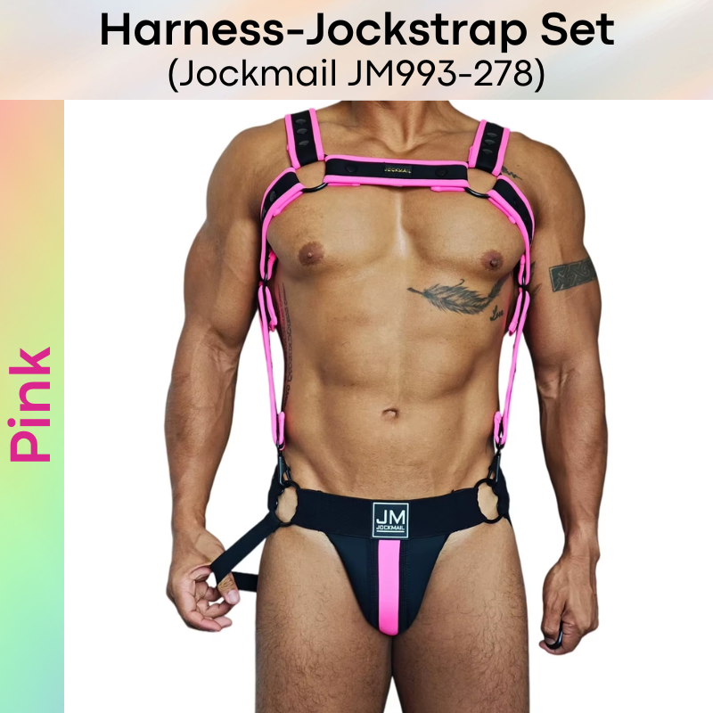 Men's Jockstrap: Neoprene Harness and Jockstrap Set (JM993JM278)