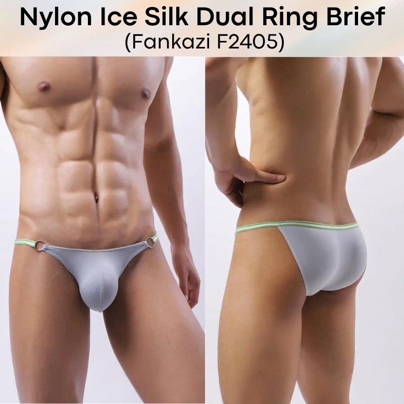 Men's Brief : 2 Ring Accessory Ice Silk Underwear (Fankazi F2405)