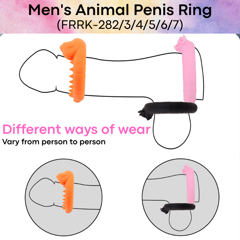 Men's Adult Toy: Liquid Silicone Rubber Animal Series Penis Ring (FRRK282/3/4/5/6/7)