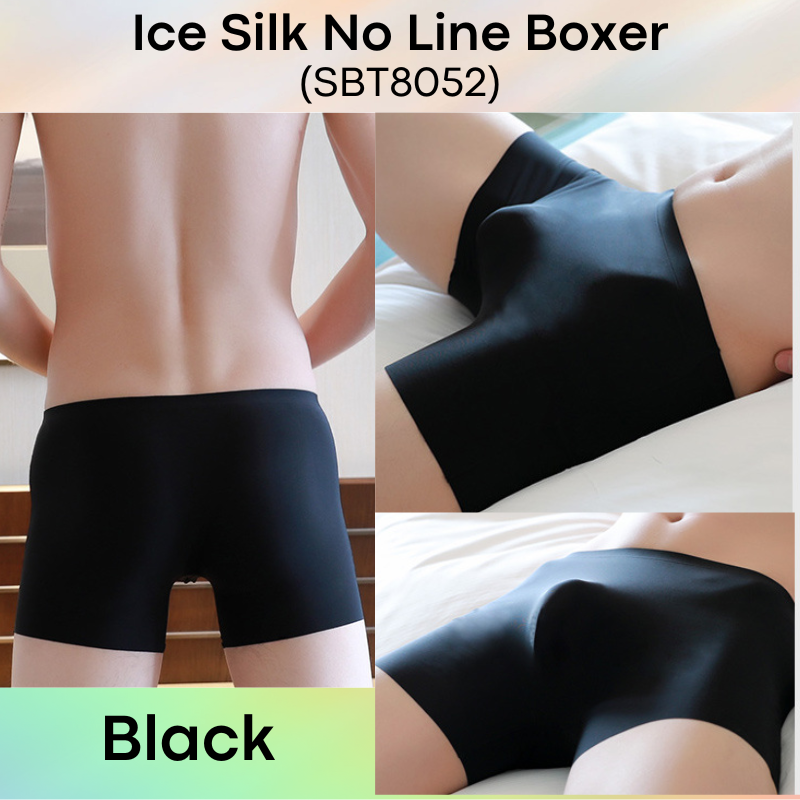 Men's Boxer: Nylon Ice Silk No Line Boxer Trunks Underwear (SBT8052)