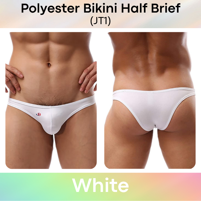 Men's Brief: Polyester Half Brief Bikini Underwear (JT1)