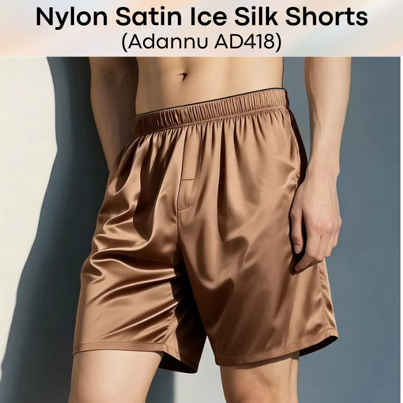 Men's Shorts: Nylon Satin Ice Silk Home Shorts (AD418)