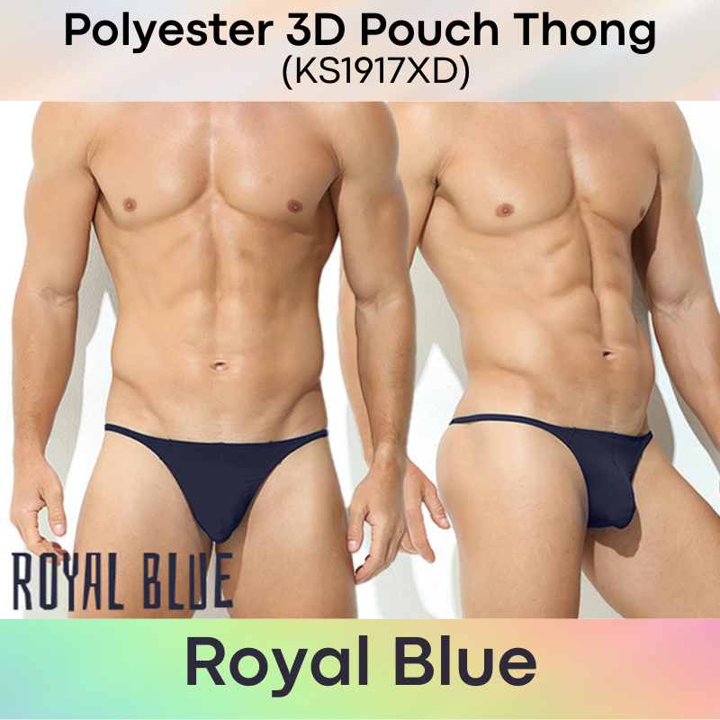 Men's Thong: Polyester 3D Pouch Low Rise Thong (KS1917XD)
