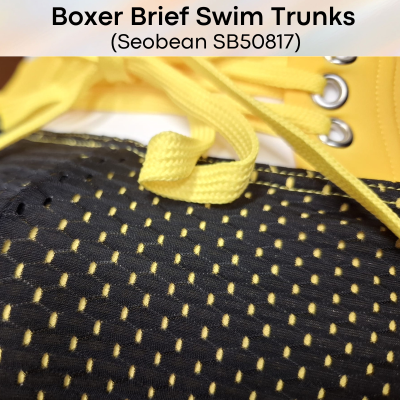 Men's Swim Trunks: Boxer Brief with Mesh Front Design Swimming Trunks with Drawstring (SB50817)
