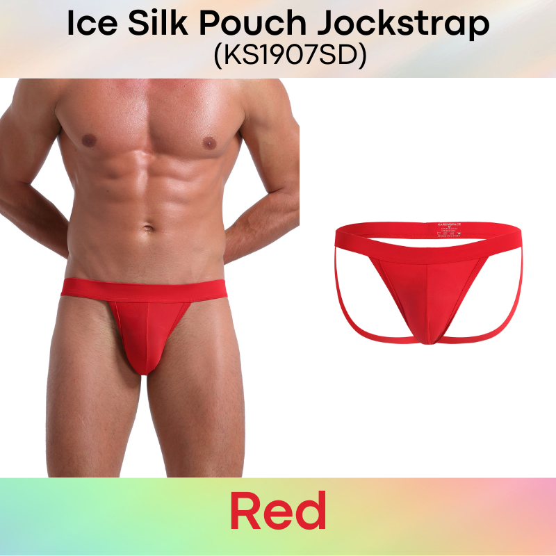 Men's Jockstrap: Polyester Ice Silk Pouch Jockstrap Underwear (KS1907SD)