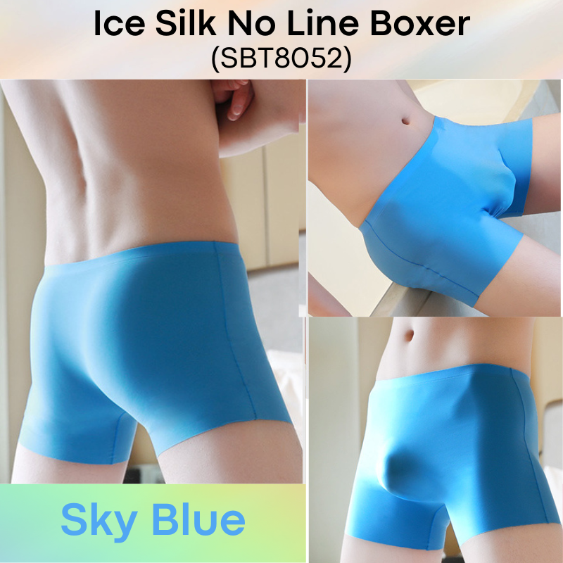 Men's Boxer: Nylon Ice Silk No Line Boxer Trunks Underwear (SBT8052)