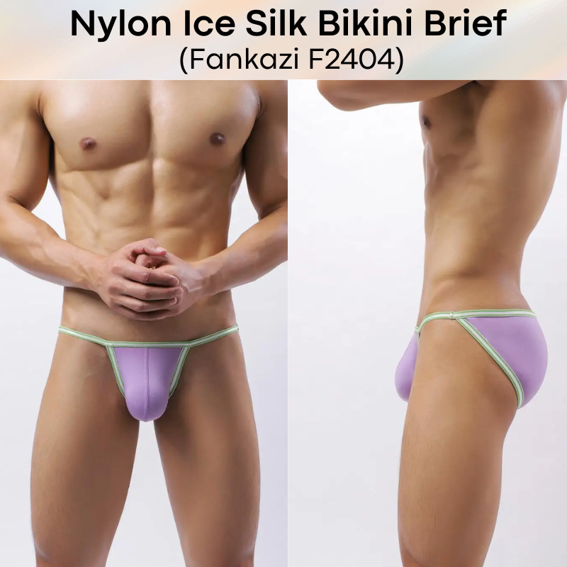 Men's Brief: Nylon Ice Silk Bikini Brief (F2404)