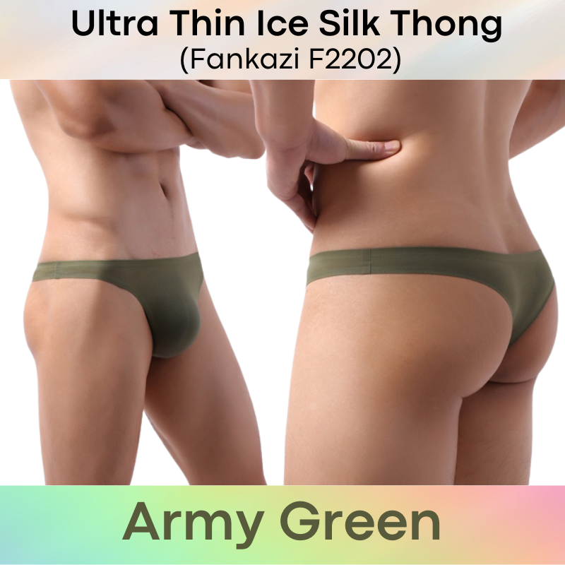 Men's Thong : Ice Silk Ultra Thin Underwear (Fankazi F2202)