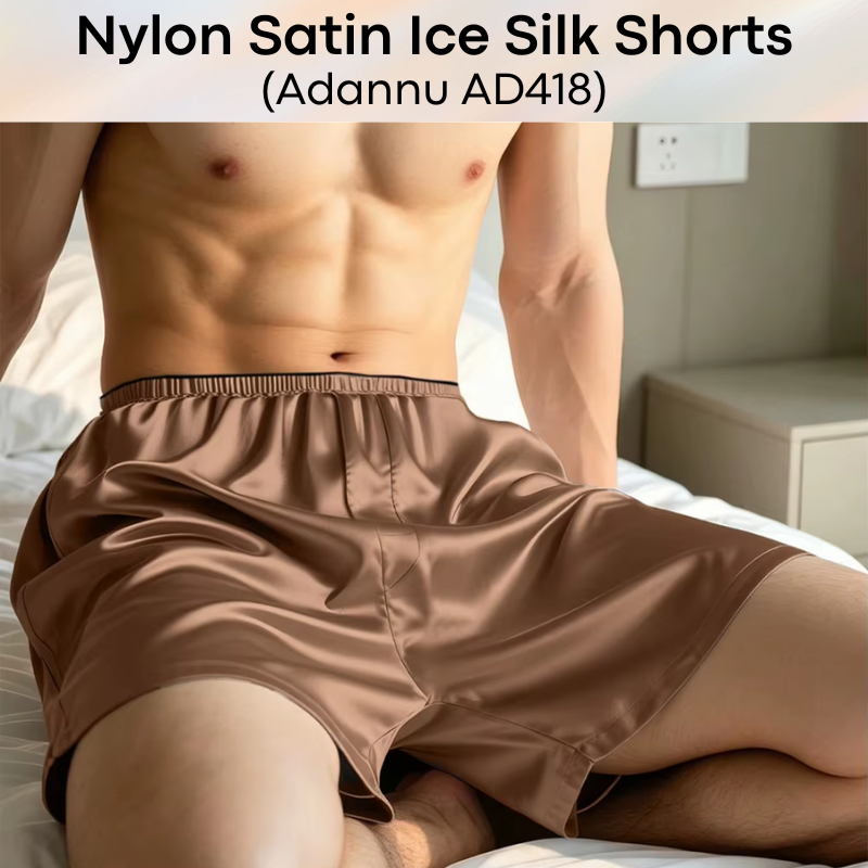 Men's Shorts: Nylon Satin Ice Silk Home Shorts (AD418)