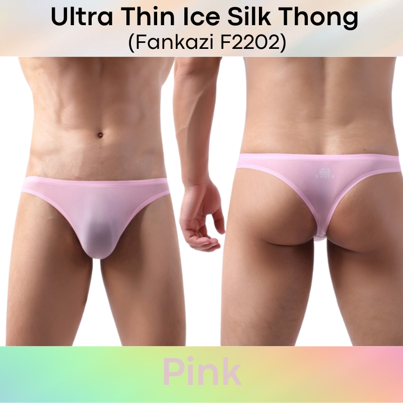 Men's Thong : Ice Silk Ultra Thin Underwear (Fankazi F2202)