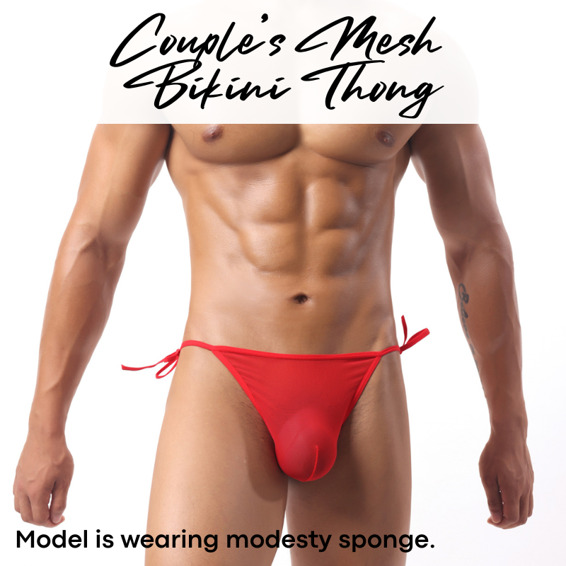 Couple/Men's Thong: Polyester Mesh String Bikini Thong for Men or Couple (B924/V014)