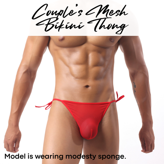Couple/Men's Thong: Polyester Mesh String Bikini Thong for Men or Couple (B924/V014)