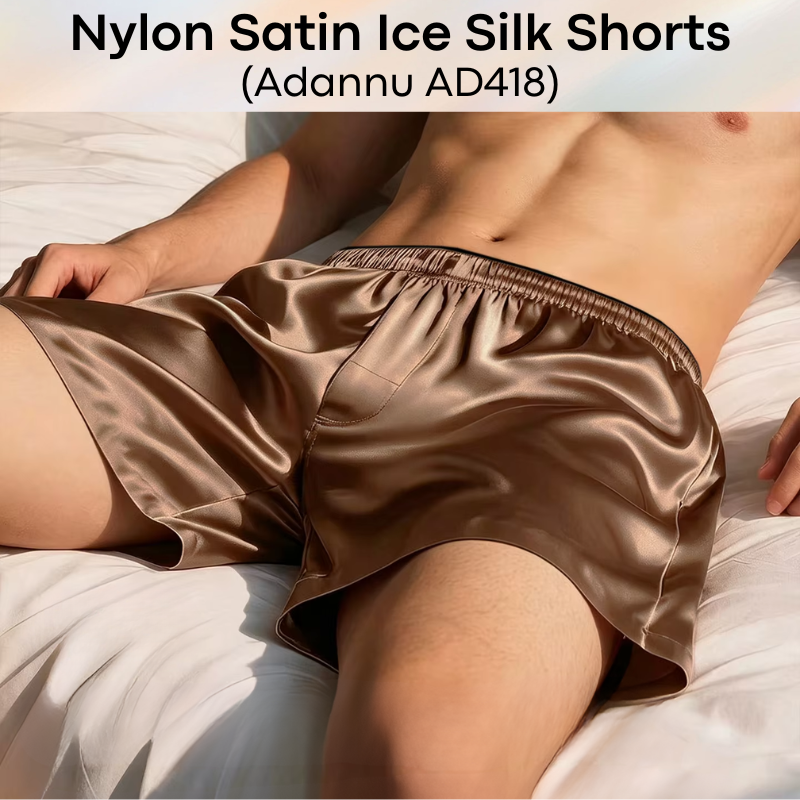 Men's Shorts: Nylon Satin Ice Silk Home Shorts (AD418)