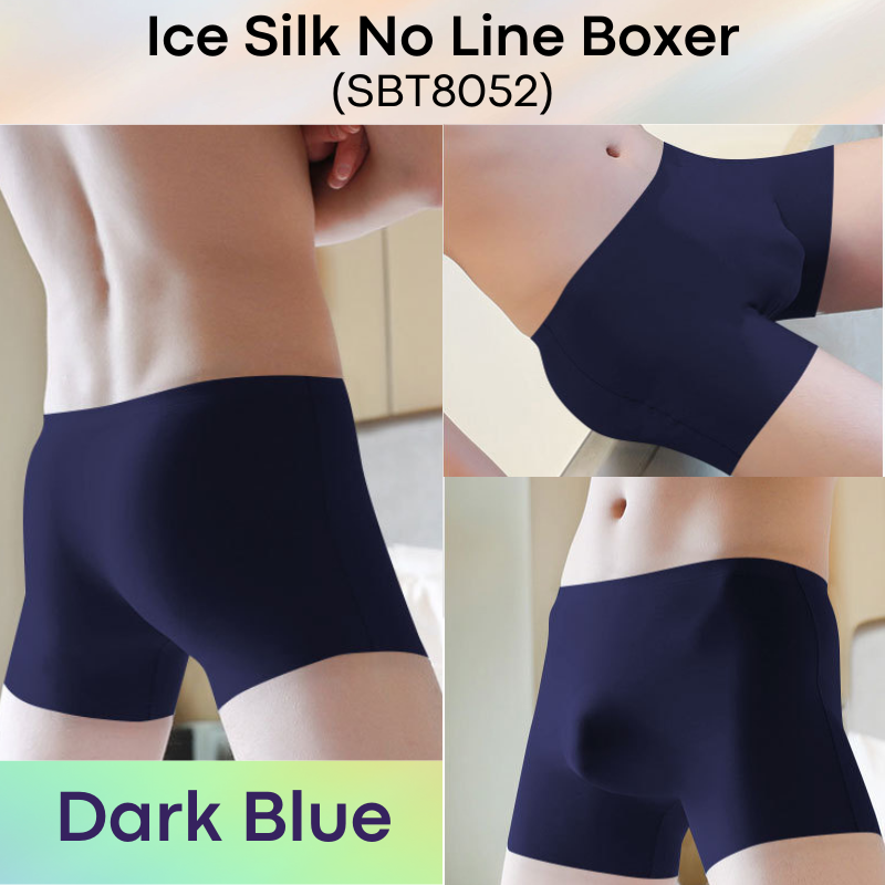 Men's Boxer: Nylon Ice Silk No Line Boxer Trunks Underwear (SBT8052)