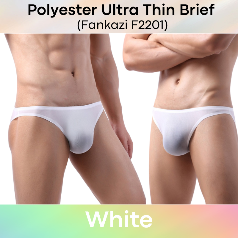 Men's Brief: Polyester Ice Silk Ultra Thin No Line Brief Underwear Underwear (F2201)