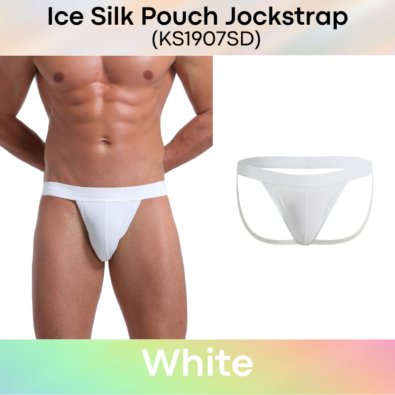 Men's Jockstrap: Polyester Ice Silk Pouch Jockstrap Underwear (KS1907SD)