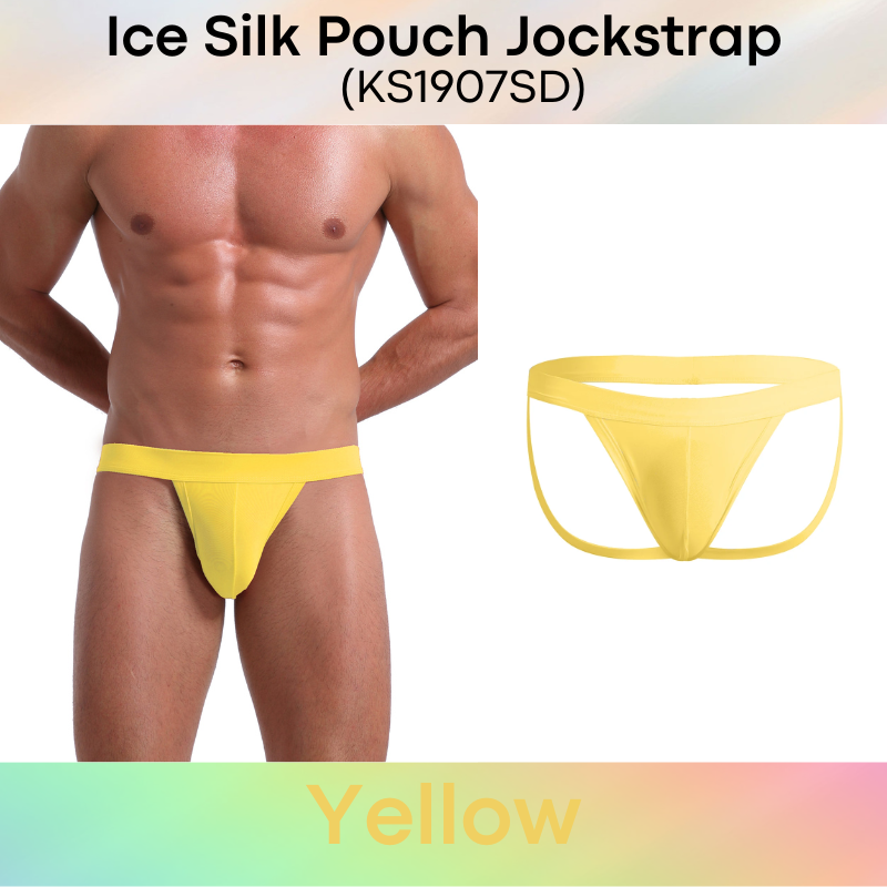 Men's Jockstrap: Polyester Ice Silk Pouch Jockstrap Underwear (KS1907SD)