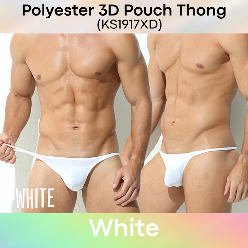 Men's Thong: Polyester 3D Pouch Low Rise Thong (KS1917XD)