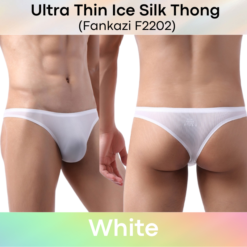 Men's Thong : Ice Silk Ultra Thin Underwear (Fankazi F2202)