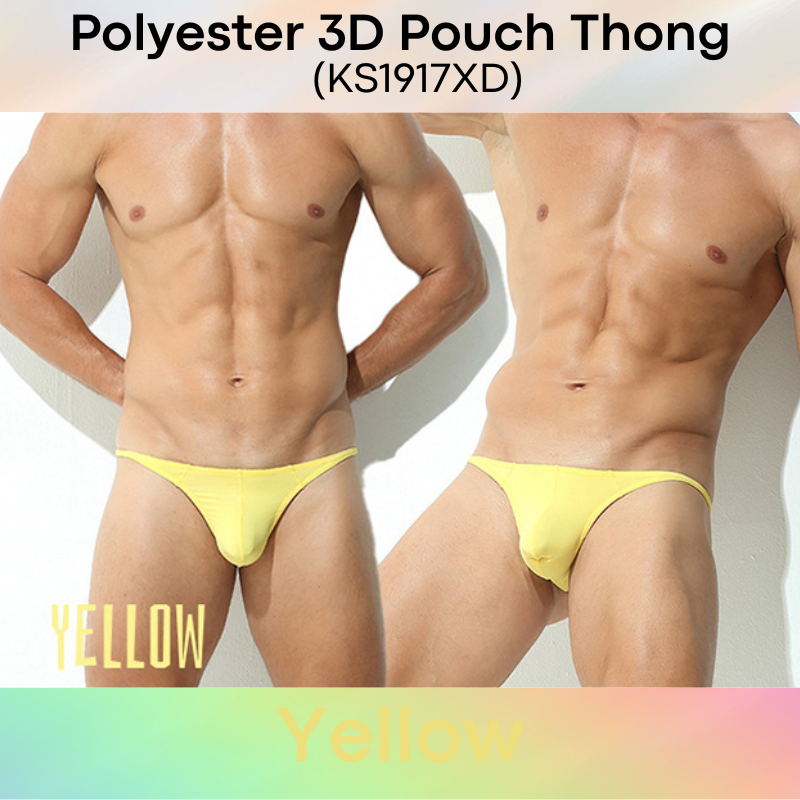 Men's Thong: Polyester 3D Pouch Low Rise Thong (KS1917XD)