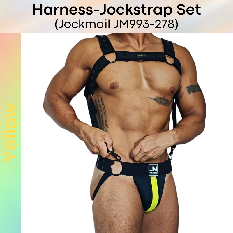 Men's Jockstrap: Neoprene Harness and Jockstrap Set (JM993JM278)