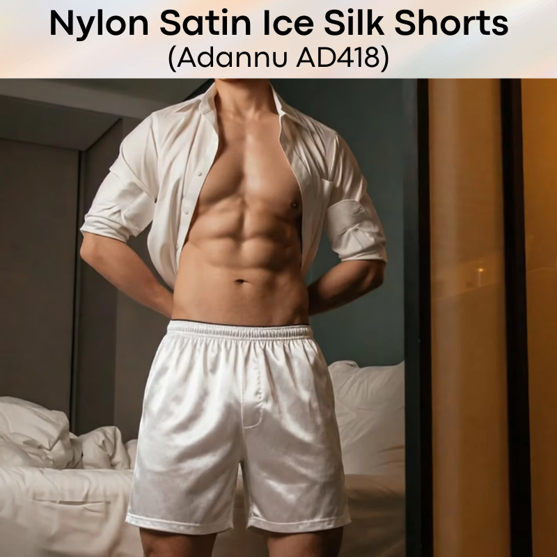 Men's Shorts: Nylon Satin Ice Silk Home Shorts (AD418)