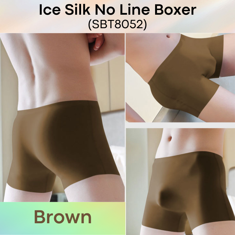 Men's Boxer: Nylon Ice Silk No Line Boxer Trunks Underwear (SBT8052)