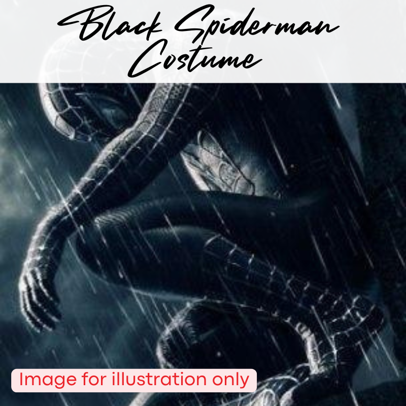 Men's Costume: Black Spiderman Costume (Bodysuit + Mask) (SP013BSM)