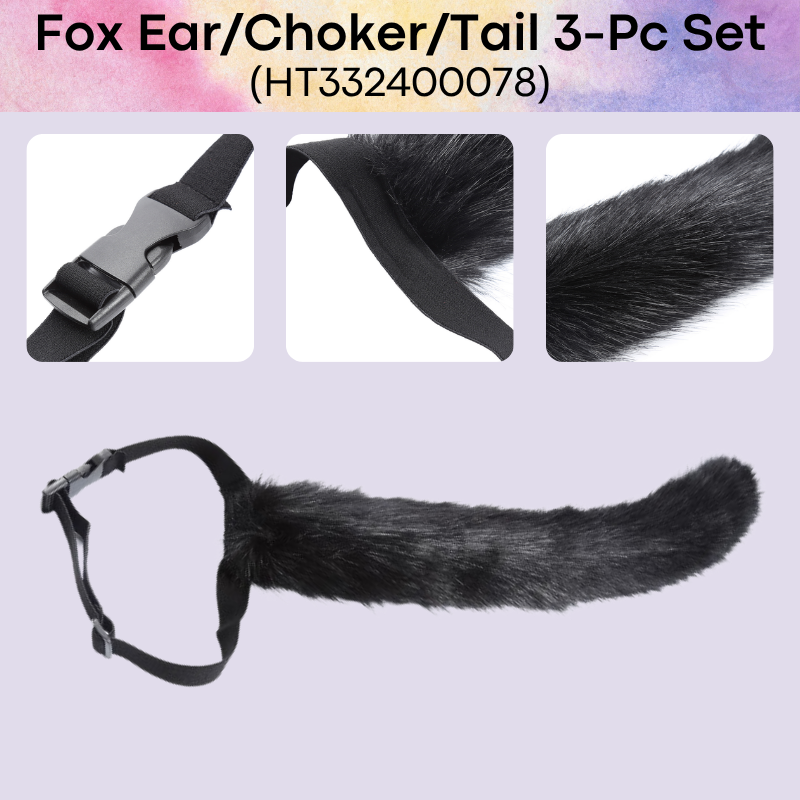 Adult Roleplay: Unisex 3-Piece Set Fox Ear / Fox Tail / Bell Choker for Roleplay (HT332400078)