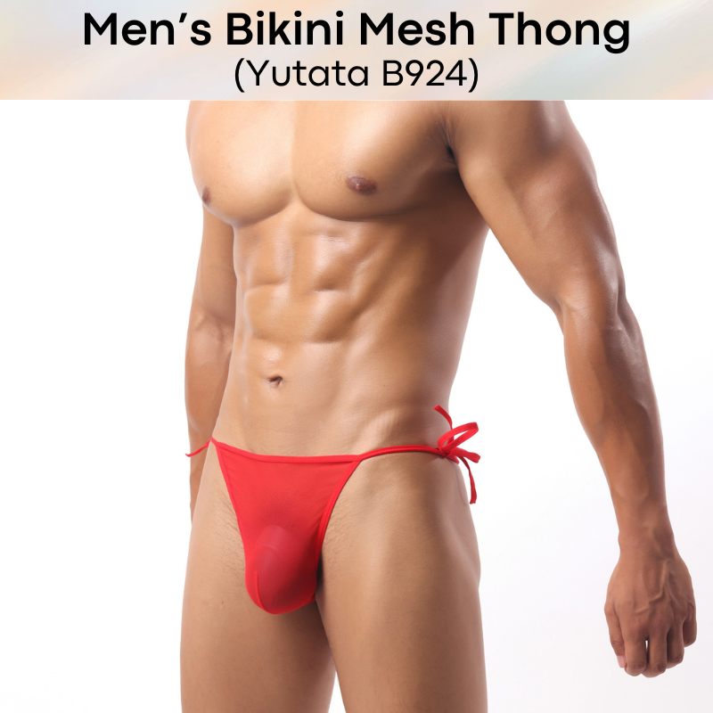 Couple/Men's Thong: Polyester Mesh String Bikini Thong for Men or Couple (B924/V014)