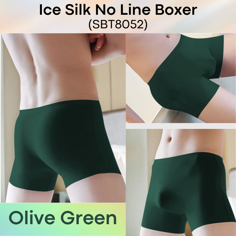 Men's Boxer: Nylon Ice Silk No Line Boxer Trunks Underwear (SBT8052)
