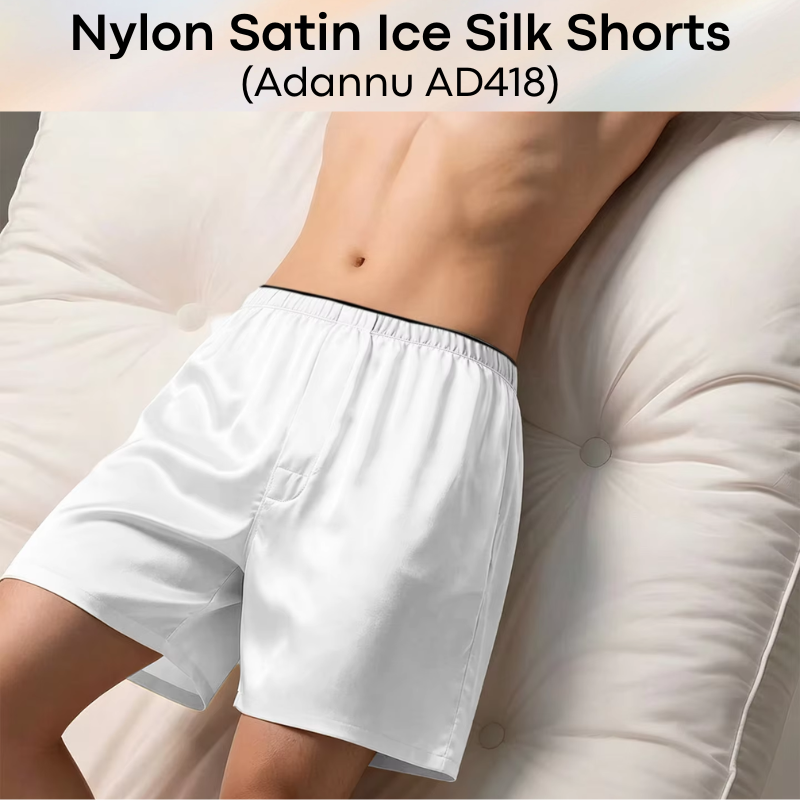 Men's Shorts: Nylon Satin Ice Silk Home Shorts (AD418)