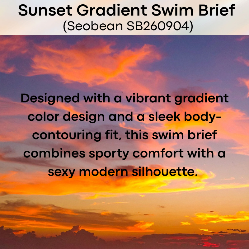 Lifestyle: Men's Sunset Gradient Printed Swimming Brief Trunks (SB260904)