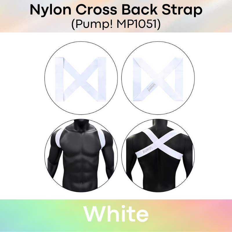 Men's Strap: Nylon Cross Back Shoulder Strap with Textured Logo (MP1051)