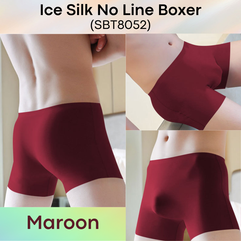 Men's Boxer: Nylon Ice Silk No Line Boxer Trunks Underwear (SBT8052)