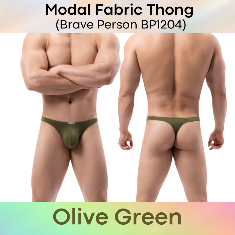 Men's Thong: Modal Fabric Low Waist Thong Underwear (BP1204)