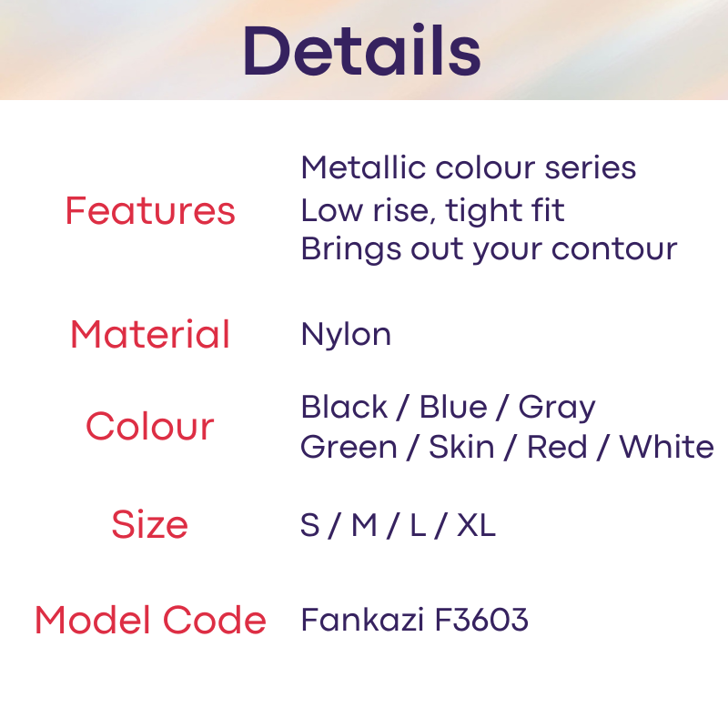 Men's Boxer: Nylon Ice Silk Tight Fit Low Rise Metallic Colour Boxer Brief Underwear (F3603)